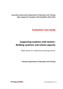Supporting students with Autism - Department of Education and