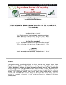 performance analysis of fir digital filter design techniques