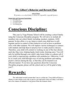 Behavior plan for Conscious Discipline