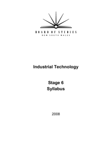 Industrial Technology Stage 6 HSC Course
