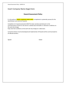 1. Hazard Assessment Sample Policy and How to Conduct a Hazard