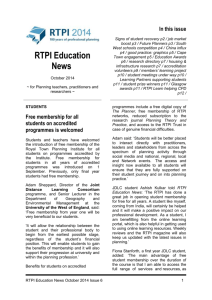 RTPI Education News October 2014