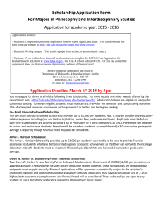 Scholarship Application - University of Arkansas at Little Rock