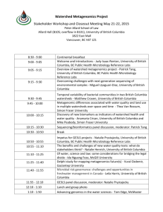Watershed Stakeholder Workshop Agenda May 21 2015