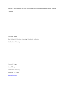 Authority Control of Names in Local Digitization Projects and the