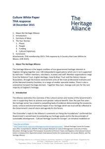 Culture White Paper THA response 18 December 2015