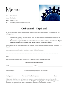 Cultural Capital Assignment