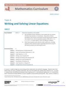 Writing and Solving Linear Equations 8.EE.C.7