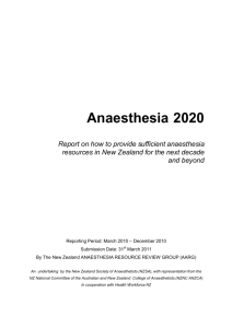 Anaesthesia workforce service forecast