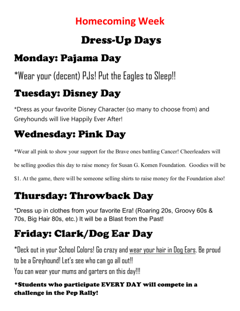 Homecoming Week