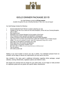 Gold Dining Package 2015
