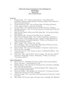 Political Sociology Comprehensive Exam Reading List Julie