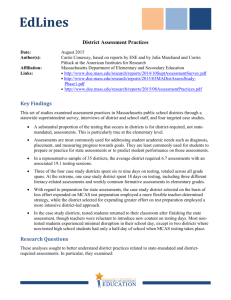 District Assessment Practices - Massachusetts Department of