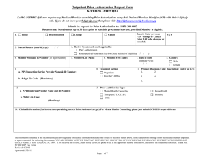 Outpatient Prior Authorization Request Fax Form