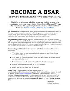BECOME A BSAR (Barnard Student Admissions