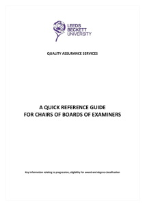 Quick Guide for Chairs of Boards of Examiners