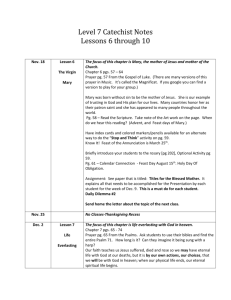 Level 7 Catechist Notes Lessons 6 through 10 Nov. 18 Lesson 6