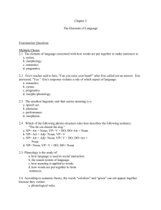 Chapter 2 The Elements of Language Examination Questions