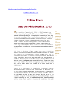 Yellow Fever Attacks Philadelphia, 1793 With