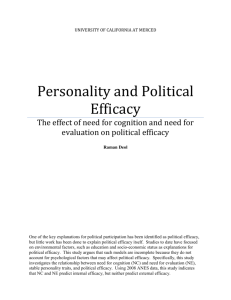 Personality and Political Efficacy