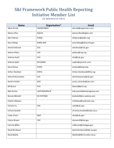 Member List for Public Health Reporting Initiative