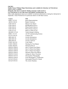 Fall 2011 Studio Classes Without Major Restrictions and Available