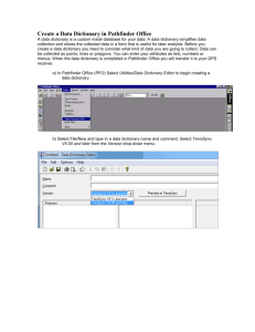 Create a Data Dictionary in Pathfinder Office