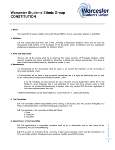 Worcester Student Ethnic Group Society Constitution