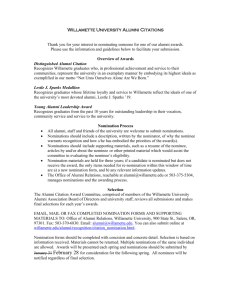 Revised Willamette University Alumni Citations Document 1-5