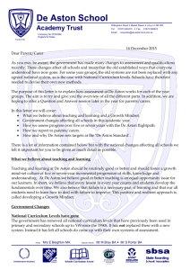 Assessment and Reporting letter to parents