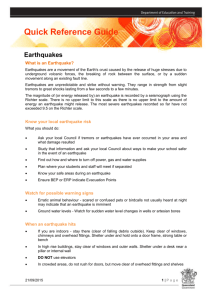 Earthquakes - The Department of Education and Training
