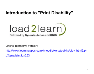Introduction to "Print Disability"