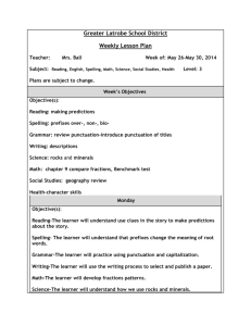 Greater Latrobe School District Weekly Lesson Plan