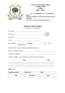 Application Form - Newton International School D