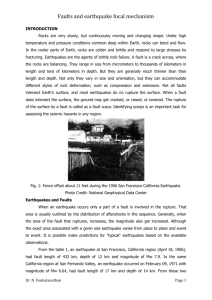 Faults and focal mechanism