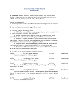 CURRICULUM COMMITTEE MINUTES August 29, 2012 In