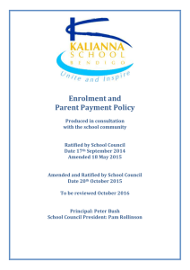 Enrolment and Parent Payment Policy