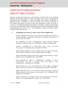 Annotated Bibliography Implicit Bias Studies
