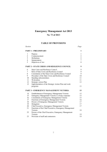 Emergency Management Act 2013 - Victorian Legislation and