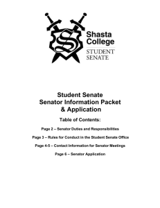 Student Senate Senator Packet (2015-2016)