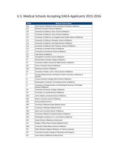 U.S. Medical Schools Accepting DACA Applicants 2015