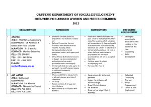 Database of Shelters of Abused Women and their Children