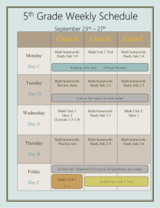 5 th Grade Weekly Schedule September 23 rd