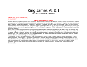 King James VI & I ON THE DIVINE RIGHT OF KINGS Extracts from