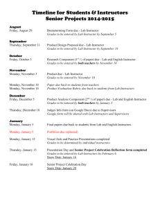 Timeline for Students & Instructors Senior Projects 2014