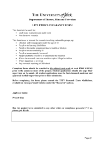 Ethics clearance form (MS Word , 68kb)
