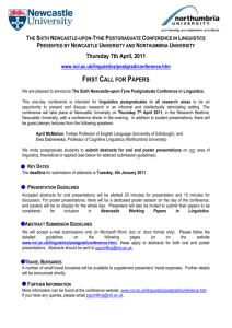 6th Newcastle-upon-Tyne Postgraduate Conference in Linguistics