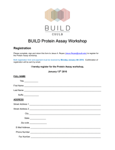 BUILD Protein Assay Workshop Application
