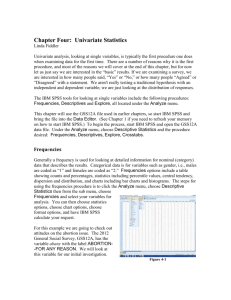 Chapter Four: Univariate Statistics