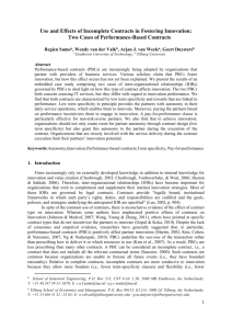 Two Cases of Performance-Based Contracts